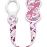 Nuvita cumitartó szalag csipesszel és gyűrűvel – Pink Rabbit