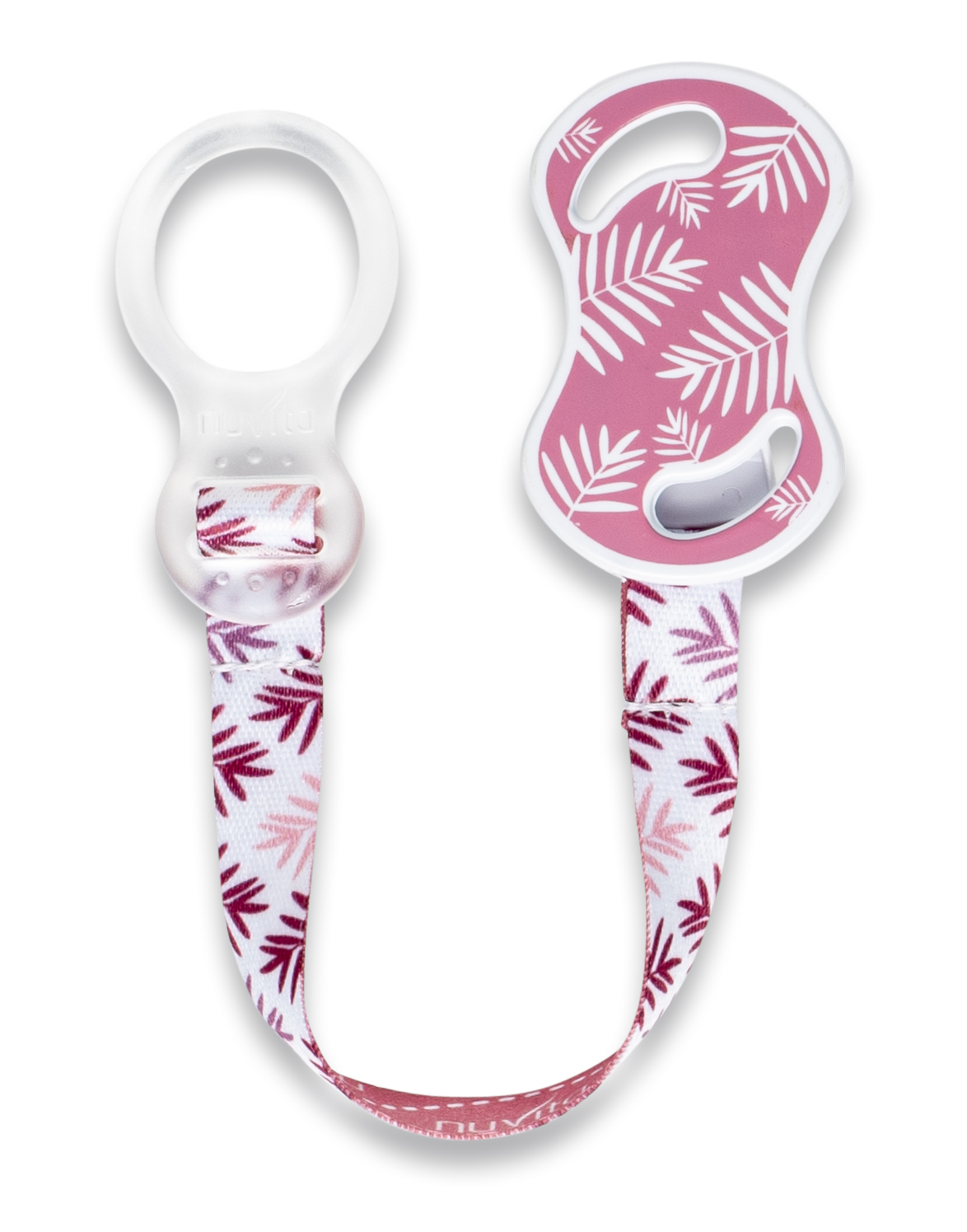 Nuvita cumitartó szalag csipesszel és gyűrűvel – Pink Rabbit