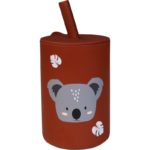 TRYCO Szilikon pohár szívószállal állati motívummal Koala – Dark Rust