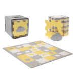 KINDERKRAFT SELECT Habszivacs puzzle játékszőnyeg Luno Shapes 185 x 165 cm – Yellow 30 db Premium